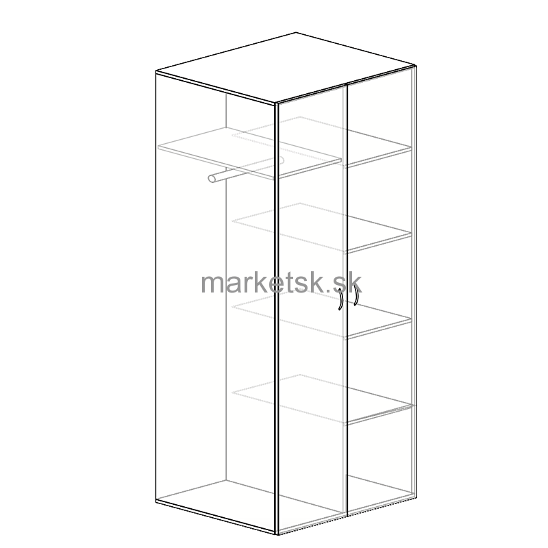 Šatňová skriňa MB518 - 178 x 80 x 60 cm